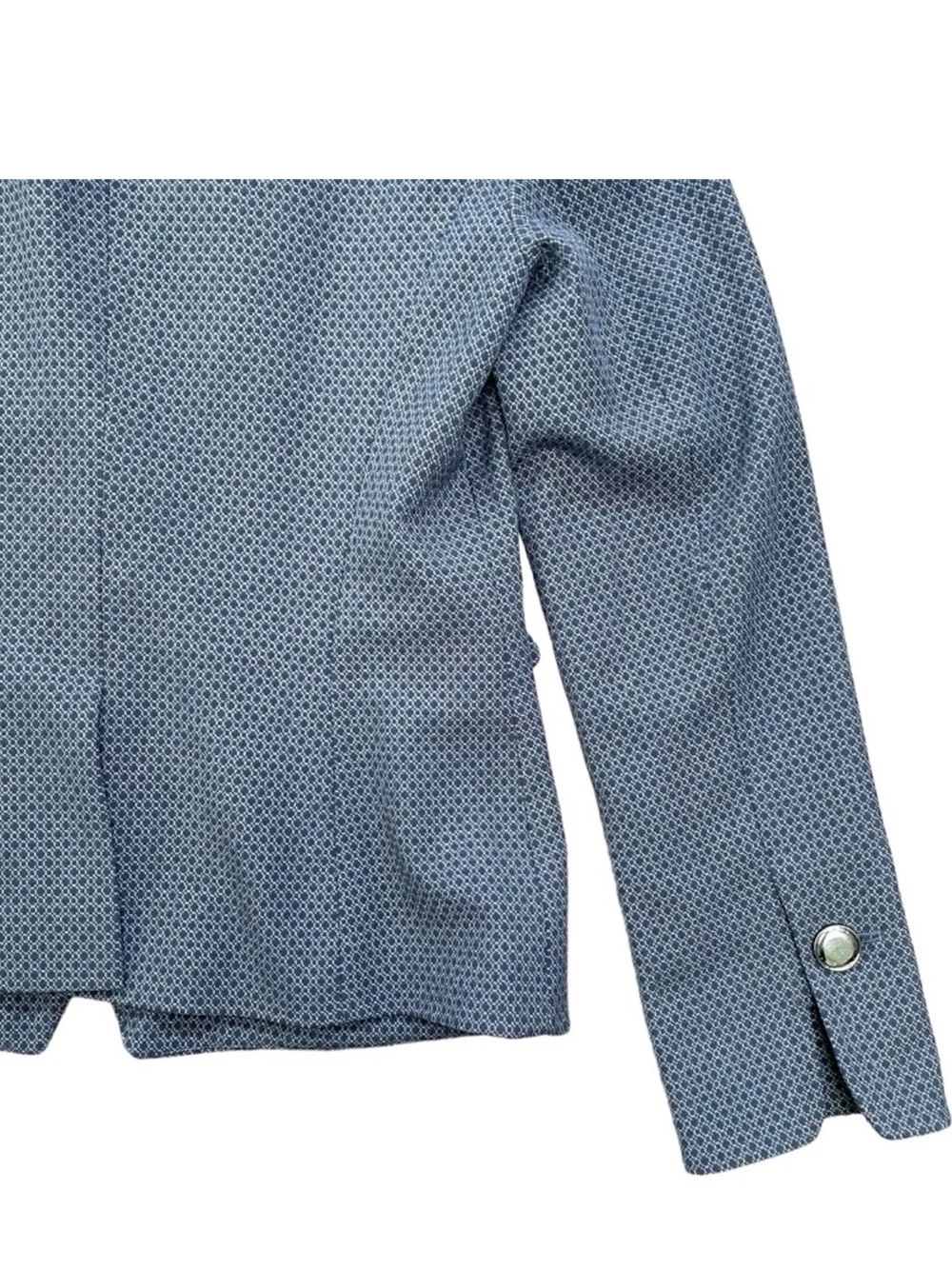 Etcetera Navy Micro-Print Blazer with Turquoise Lining